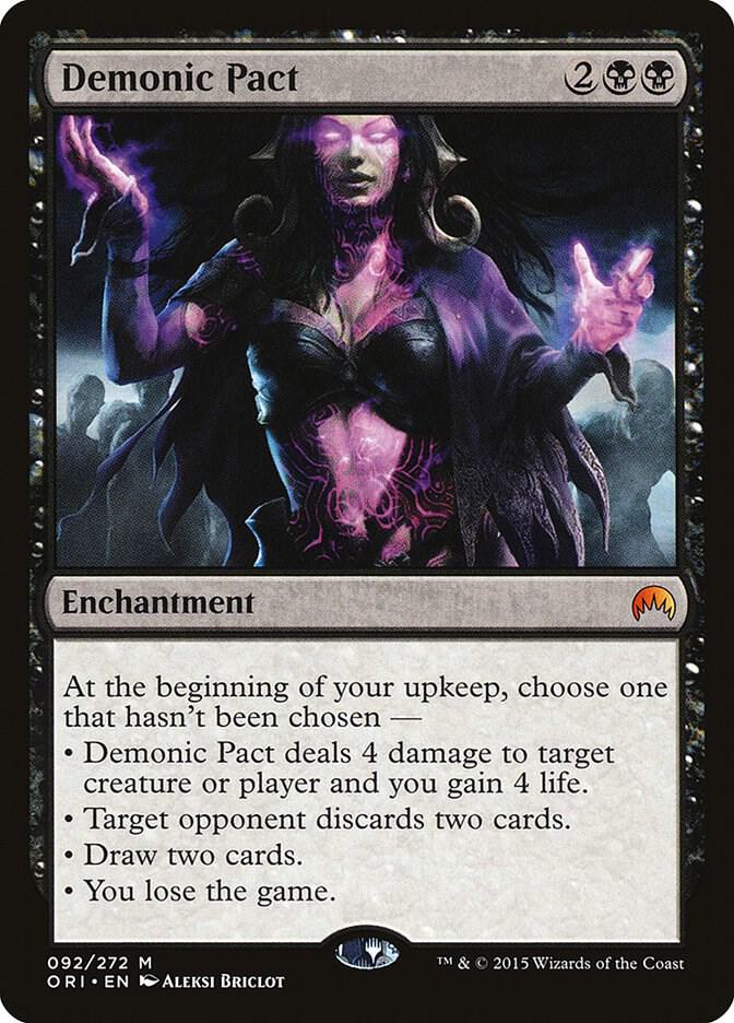 mtg black card draw enchantment Demonic Pact