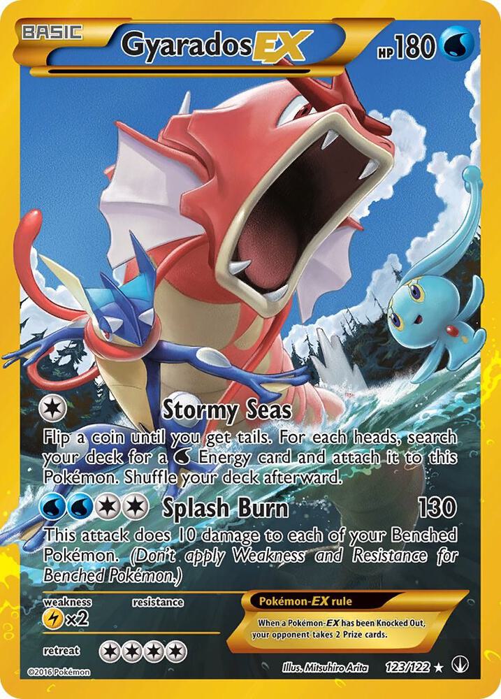 shiny water energy pokemon card Gyarados EX