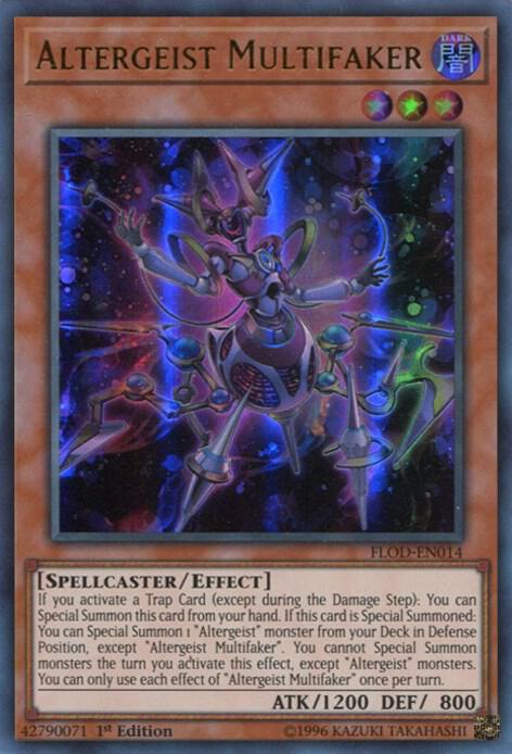 YuGiOh 2019 Gold Sarcophagus Tin Mega Pack Prismatic Secret Rare Altergeist Multifaker Mp19-en009 YuGiOh 2019 Gold Sarcophagus Tin Mega Pack Prismatic Secret Rare Altergeist Multifaker Mp19-en009