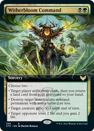mtg black and green cards Witherbloom Command