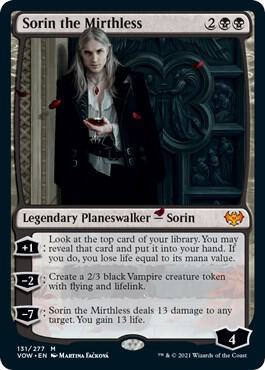 best black lifelink cards mtg Sorin the Mirthless - Legendary Planeswalker - Sorin