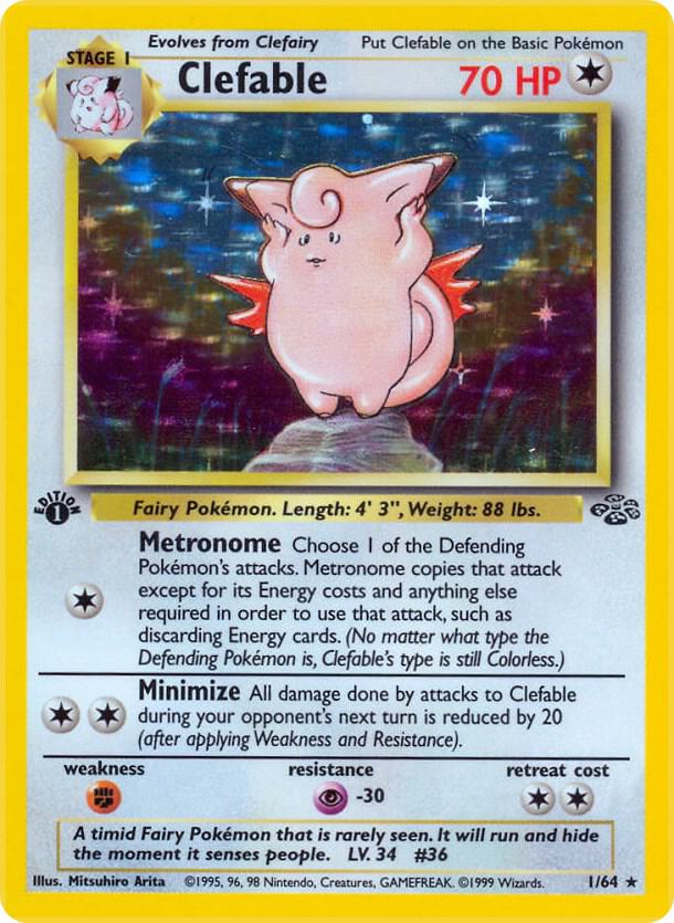 Clefable - Colorless - 1/64 (MP) (Unlimited Holofoil) Jungle (JU) Clefable - Colorless - 1/64 (MP) (Unlimited Holofoil) Jungle (JU)