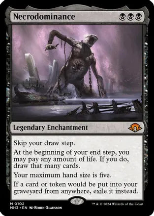 mtg cards that return enchantments from graveyard Necrodominance - Legendary Enchantment