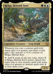 Helga, Skittish Seer - Legendary Creature - Frog Druid - Green - White - Blue