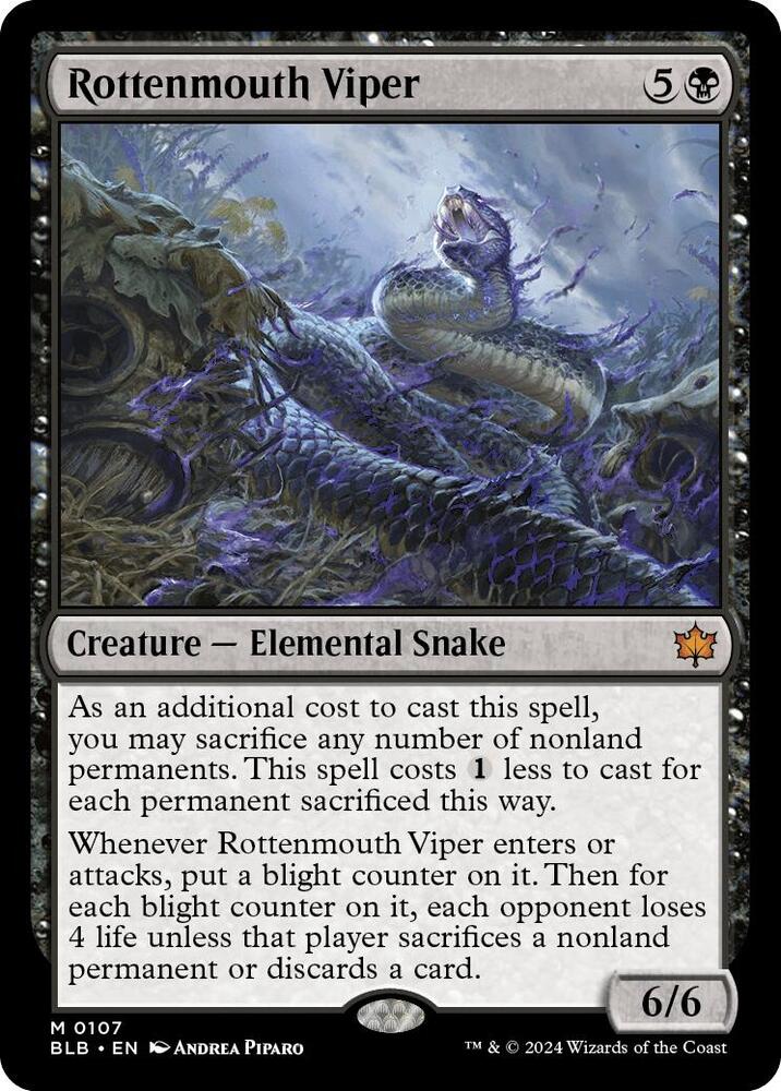 snake mtg cards Rottenmouth Viper - Black