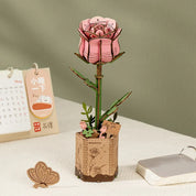 Rowood DIY Wooden Flower Kit  - Pink Rose