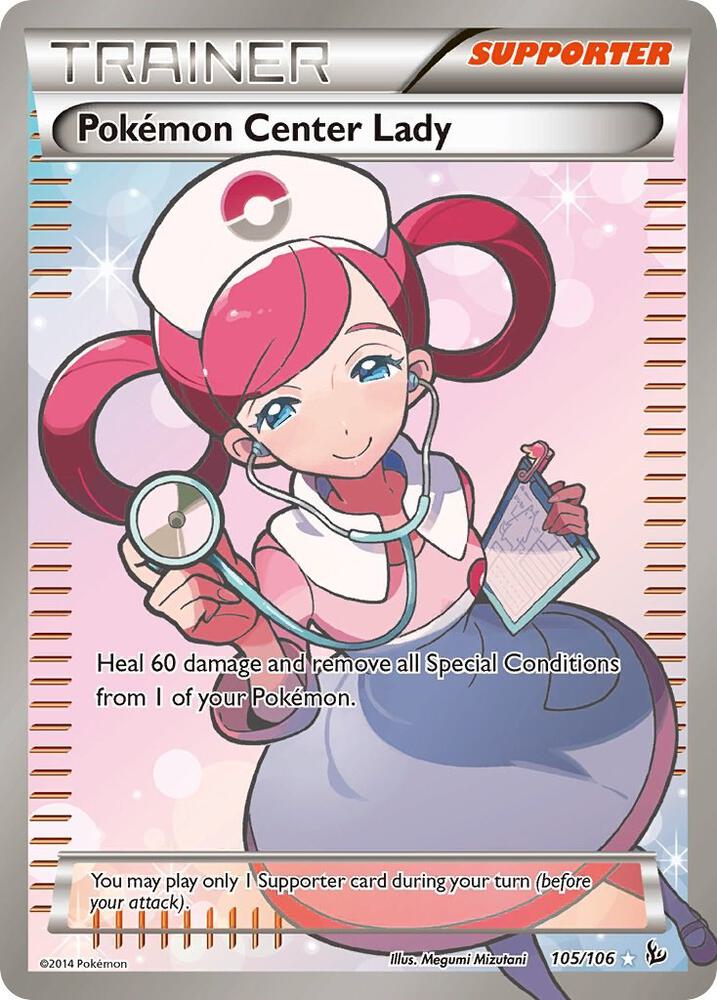 female pokemon trainer cards Pokemon Center Lady - Trainer