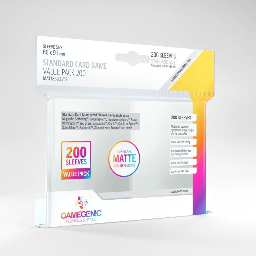 STANDARD CARD GAME VALUE PACK 200 MATTE SLEEVES – Infinity Flux