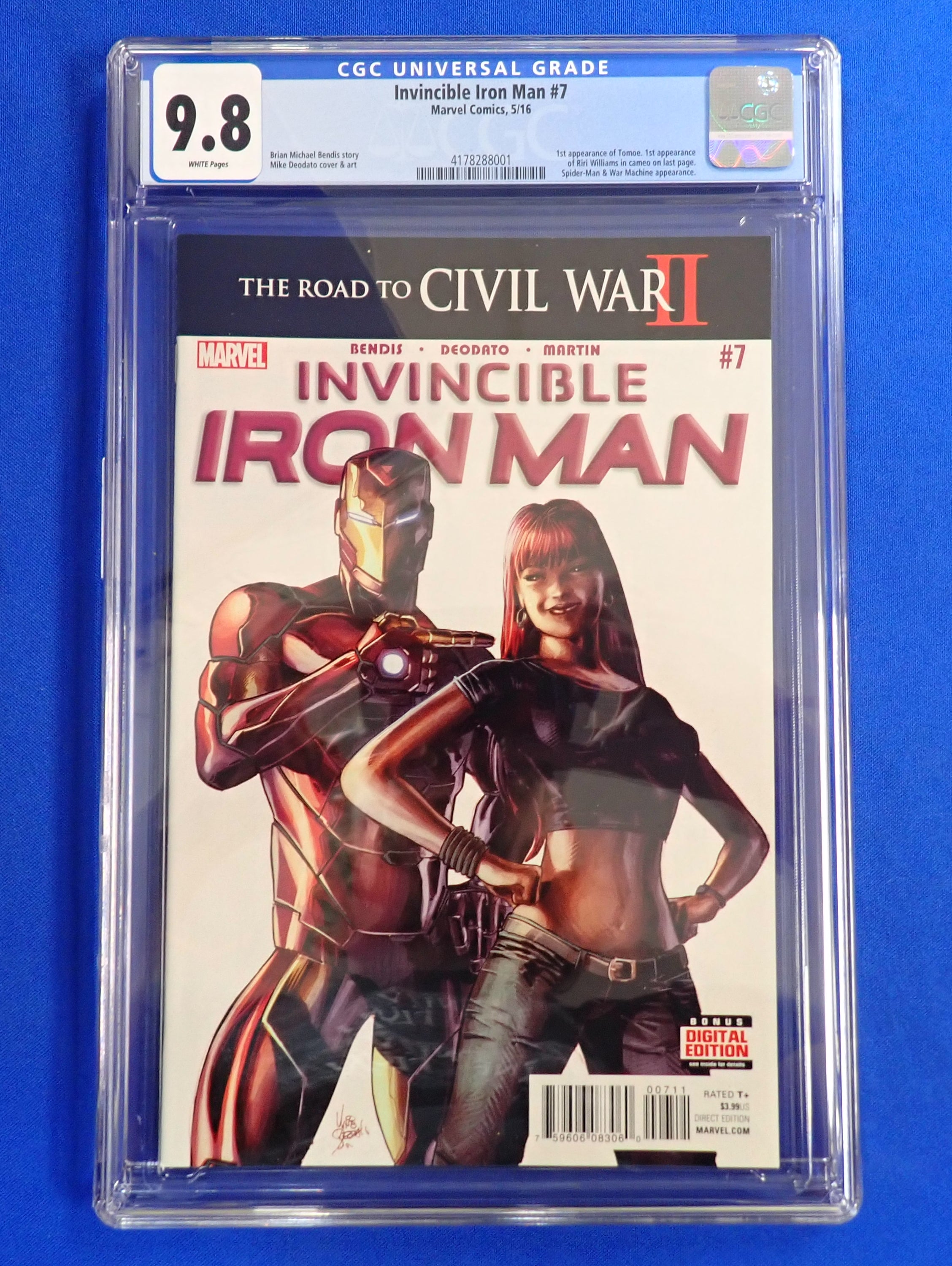 Invincible Iron Man #7 (2016) CGC 9.8 1st Cameo App Riri Williams