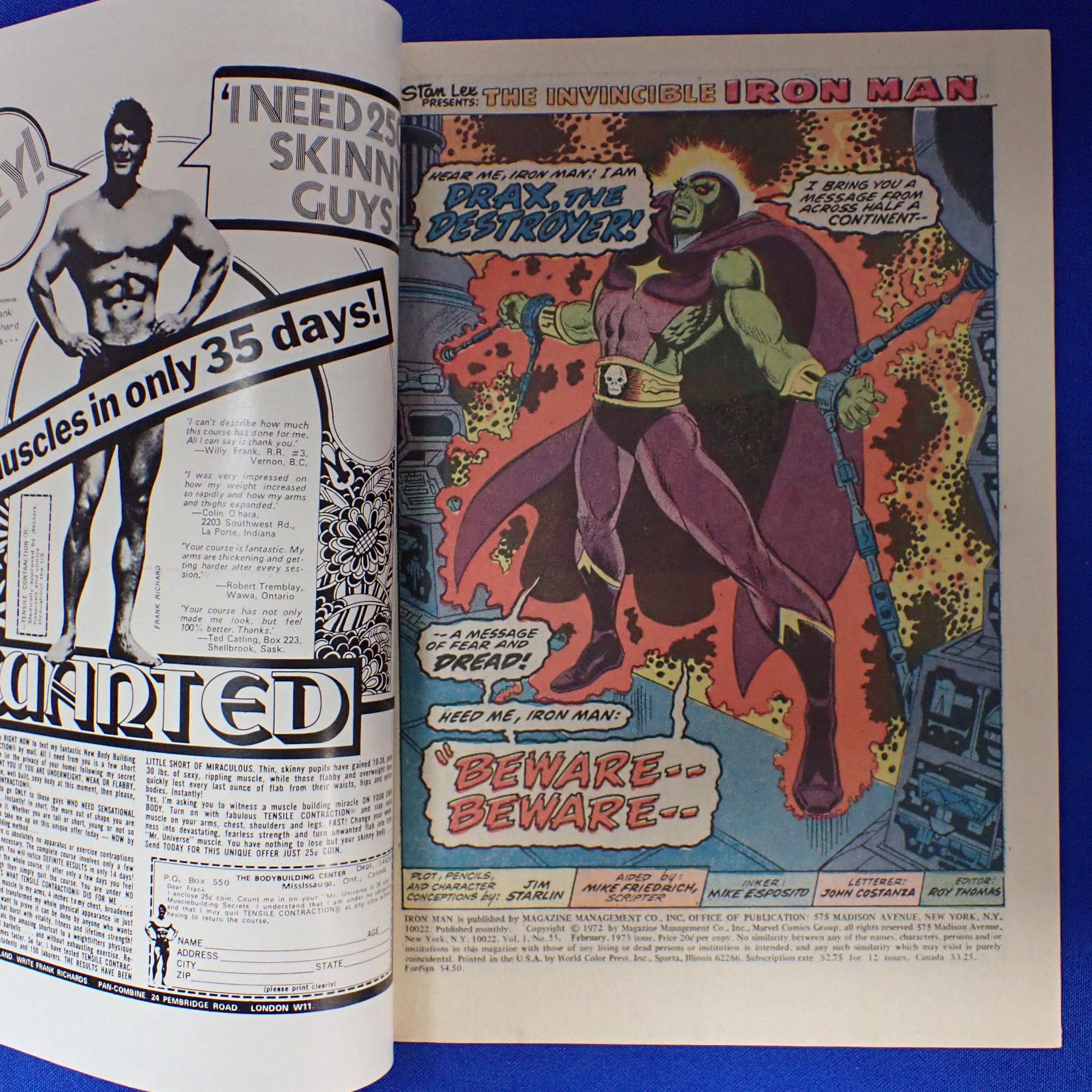 Iron Man #55 (1972) - VF (8.0) - 1st Thanos