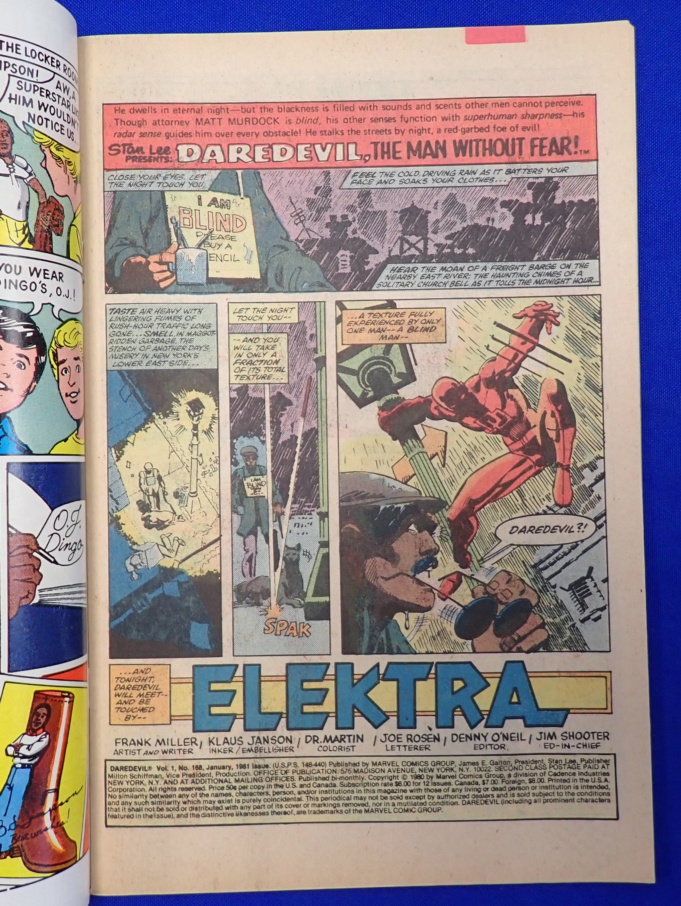 Daredevil #168 (1981) - VF- (7.5) - 1st Elektra