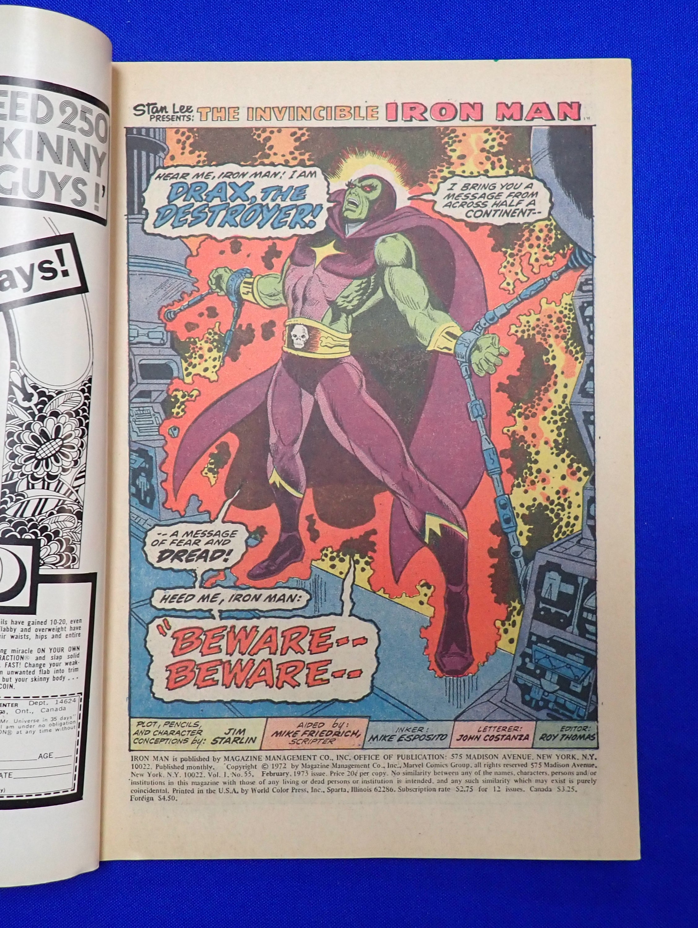 Iron Man #55 (1972) - FN/VF (7.0) - 1st Thanos & Drax