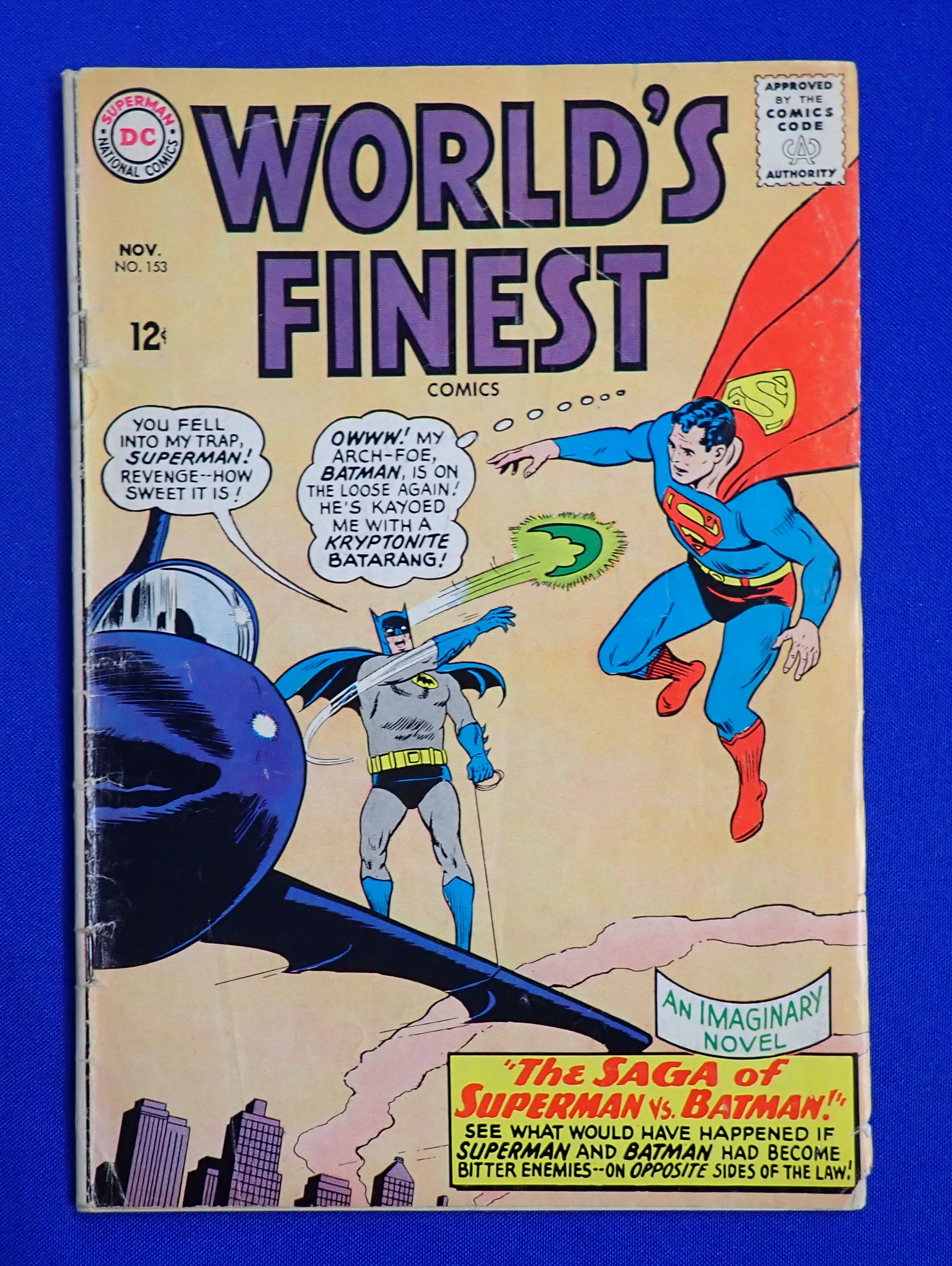 World's Finest #153 (1965) - GD+ (2.5) - Centerfold detached + Batman Slapping Robin meme