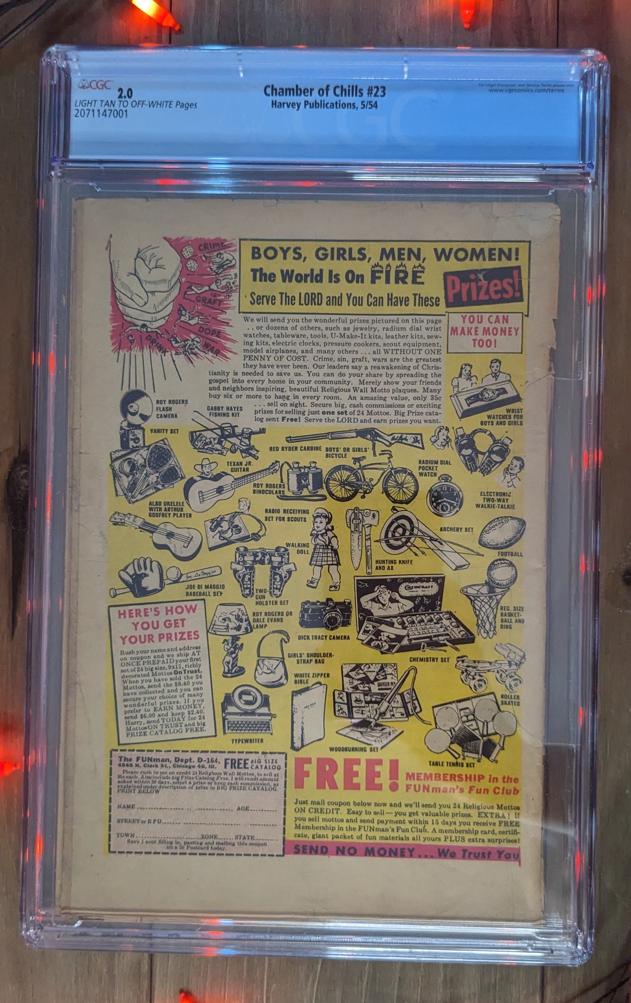 Chamber of Chills #23 (1954) | CGC Graded 2.0