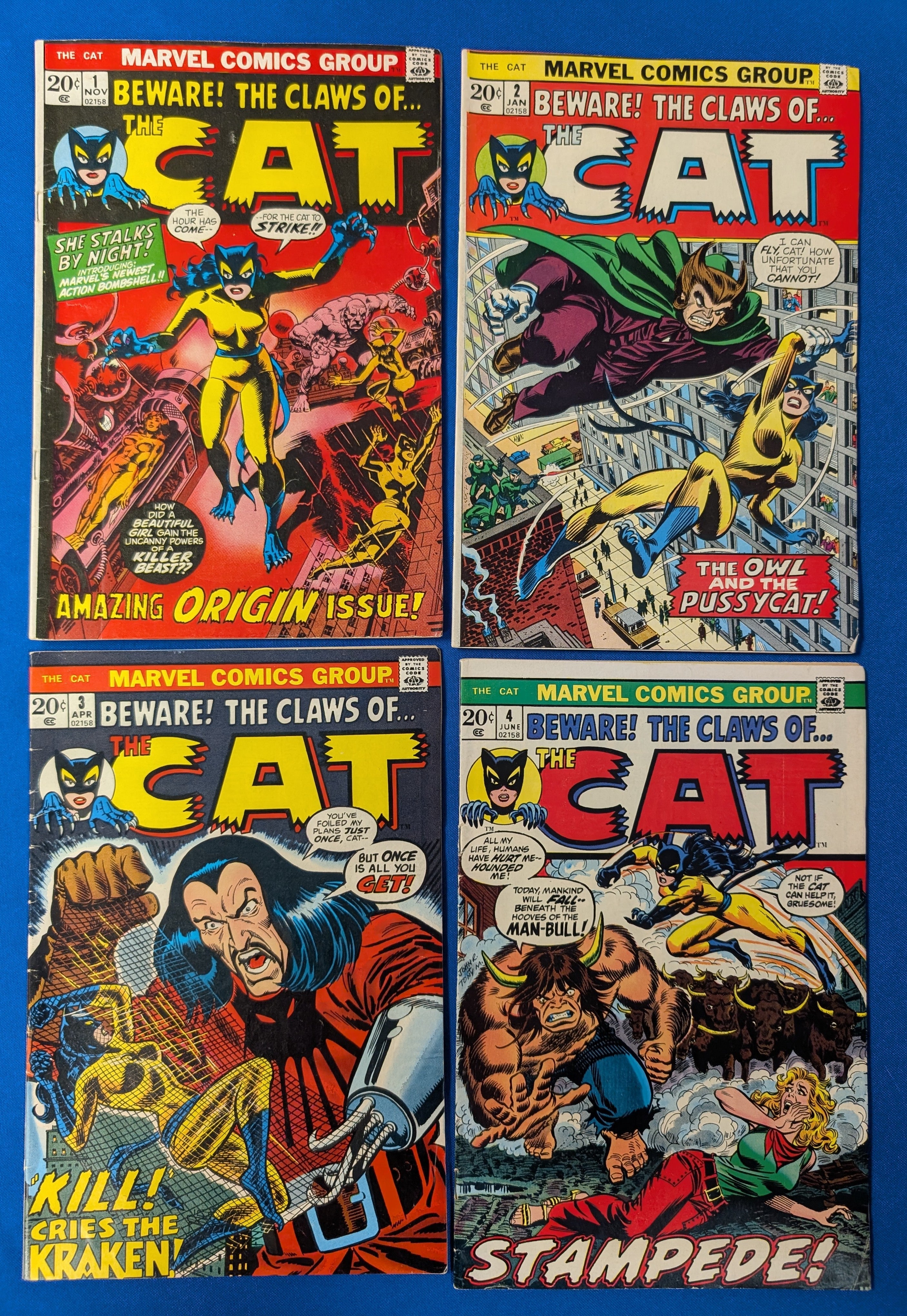 The Cat 1-4 (1972) - FN (6.0) - 1st App & Origin