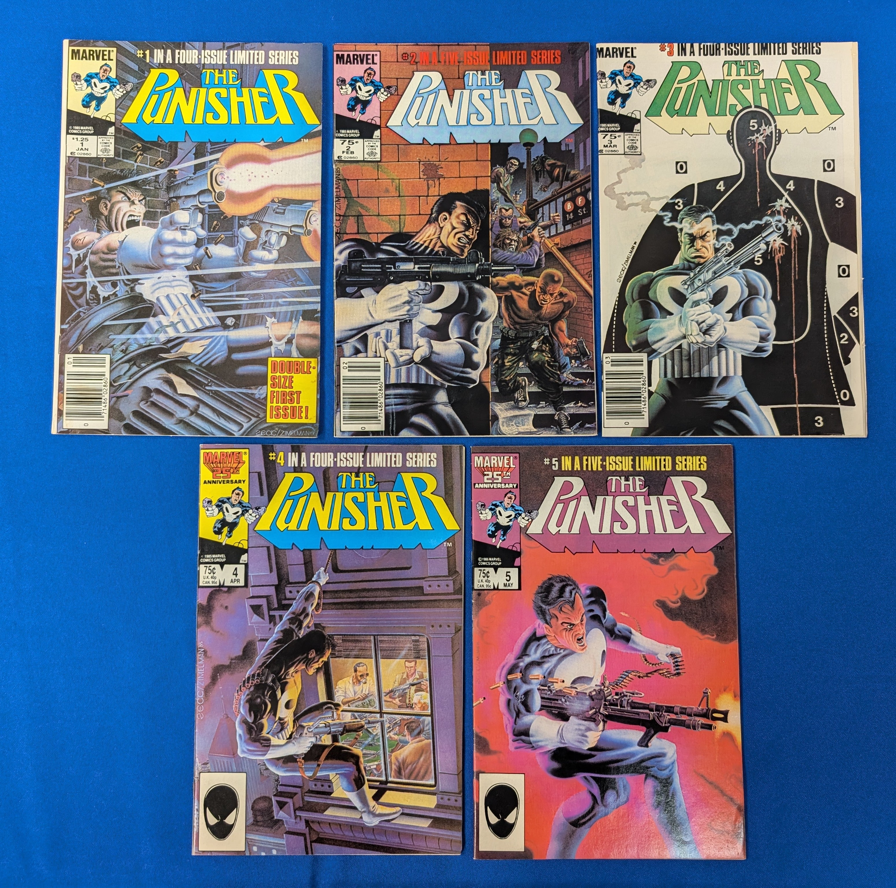 The Punisher #1-5 Complete Set (1986) - FN+ (6.5)