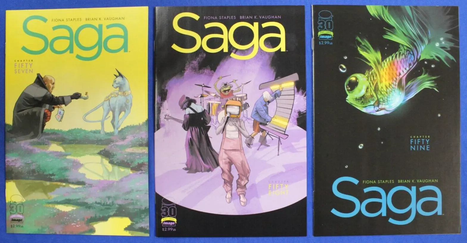 Saga #2-6, #8-66 Near Complete Set + 2nd & 3rd Prints VF/NM
