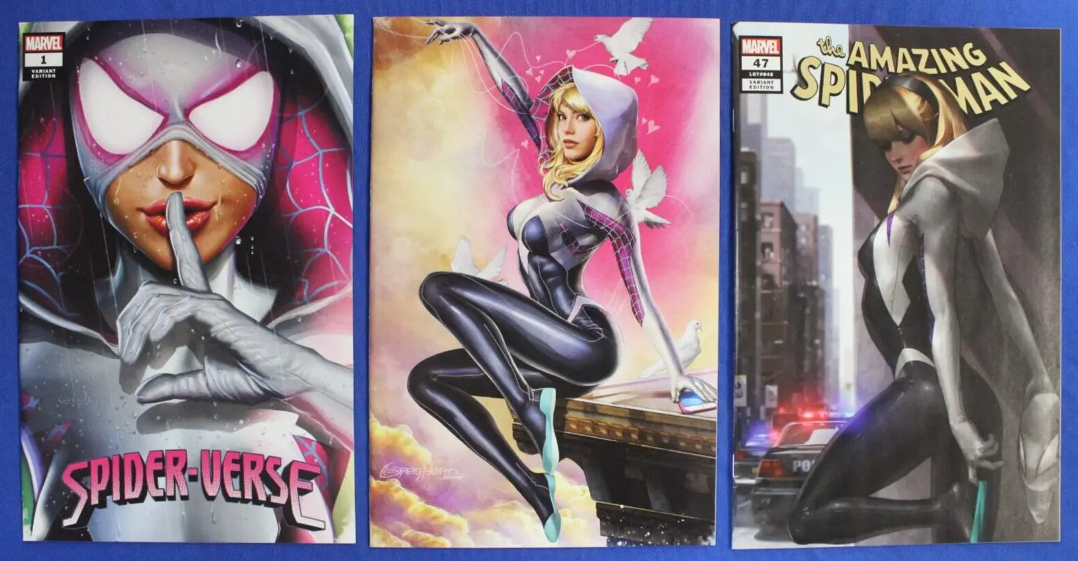 Spider-Gwen Variant Lot Spider-Verse #1 Greg Horn Exclusive Cover A & D + ASM 47