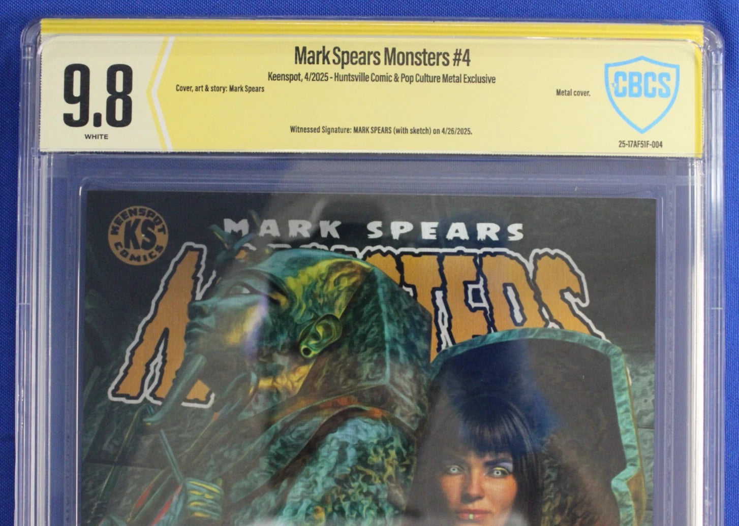 Mark Spears Monsters #4 Metal Cover CBCS 9.8 NM/M SIGNED