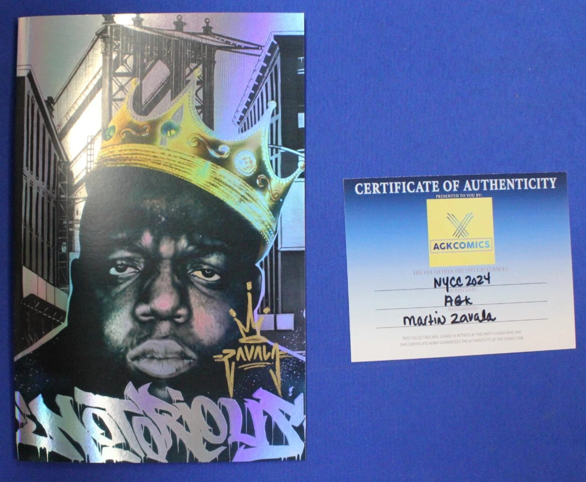 Tribute Notorious BIG NYCC Foil Variant SIGNED by Martin Zavala w/ COA NM-