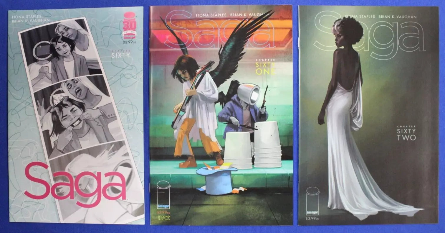 Saga #2-6, #8-66 Near Complete Set + 2nd & 3rd Prints VF/NM