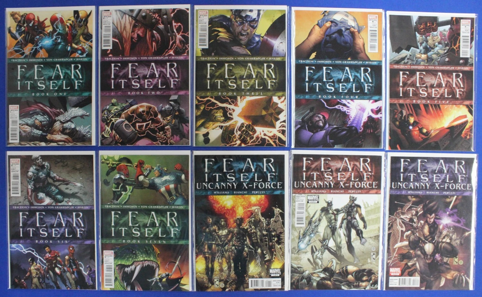 Fear Itself #1-7 Uncanny X-Force #1-3 Complete Sets Lot of 10 VF/NM