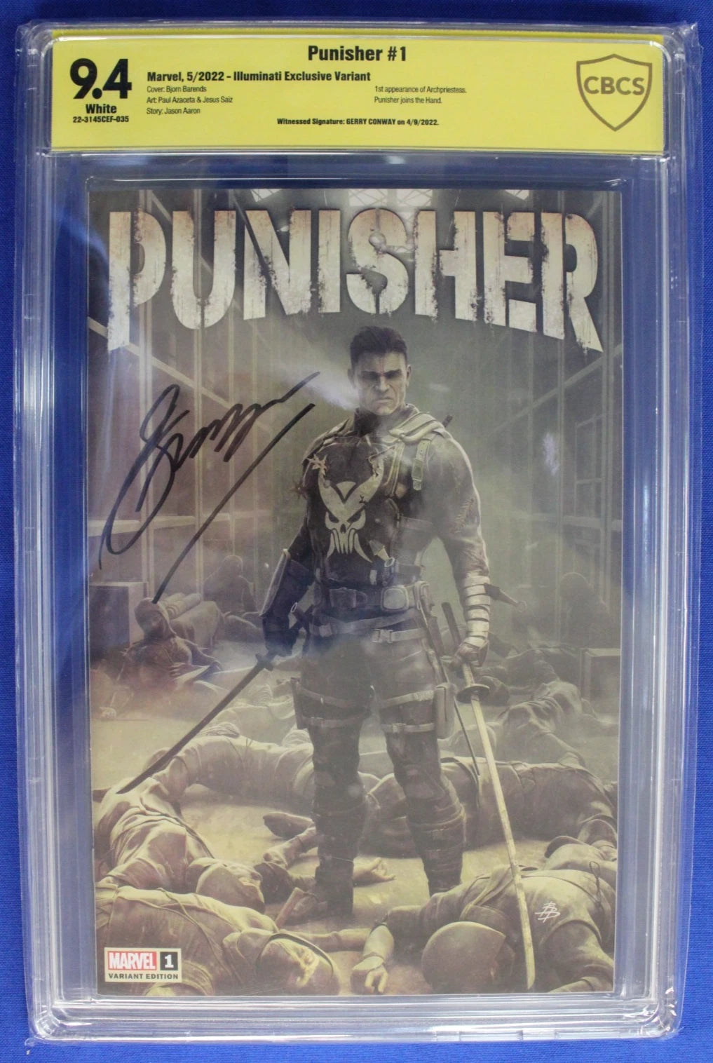 Punisher #1 Illuminati Variant SIGNED Gerry Conway CBCS 9.4 NM