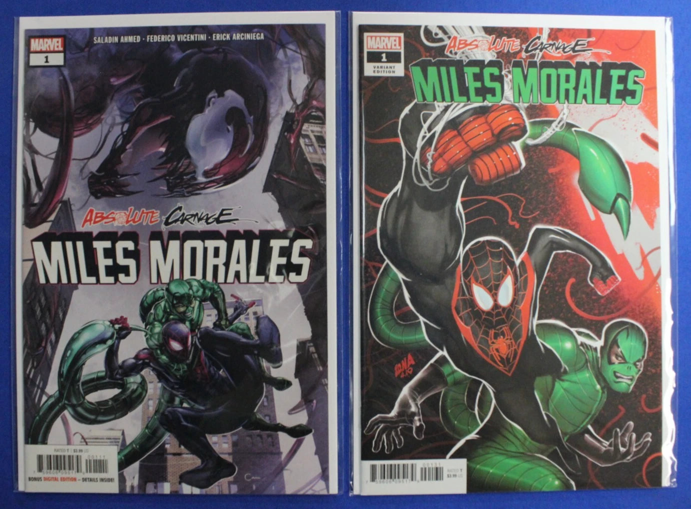 Absolute Carnage Miles Morales #1-3 + David Nakayama Connecting Variants Complete Set VF/NM
