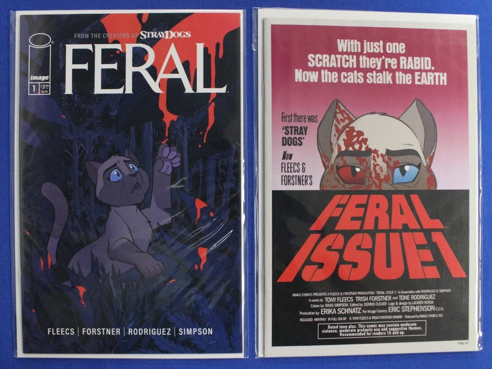 Feral #1 A & B Cover + Stray Dogs #1-5 + AOD 1979 #2 Lot of 9 VF/NM