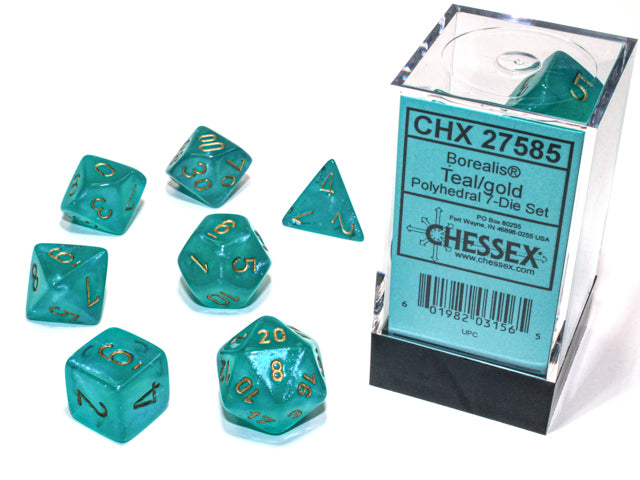 Borealis® Polyhedral Teal/Gold 7-Die Set
