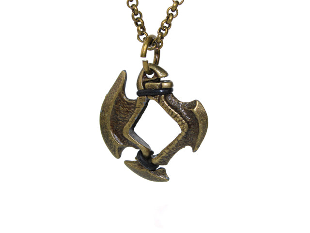 Pendant 12mm d6 Axe Blade w/ Old Brass Finish