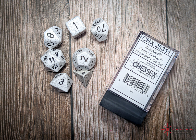 Speckled Arctic Camo Polyhedral 7-Die Set