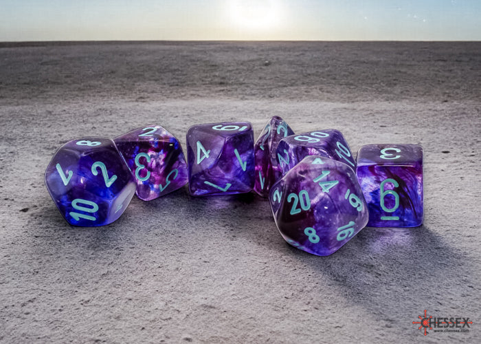 Nebula Mega-hedral Nocturnal/turquoise Luminary 7-Die Set