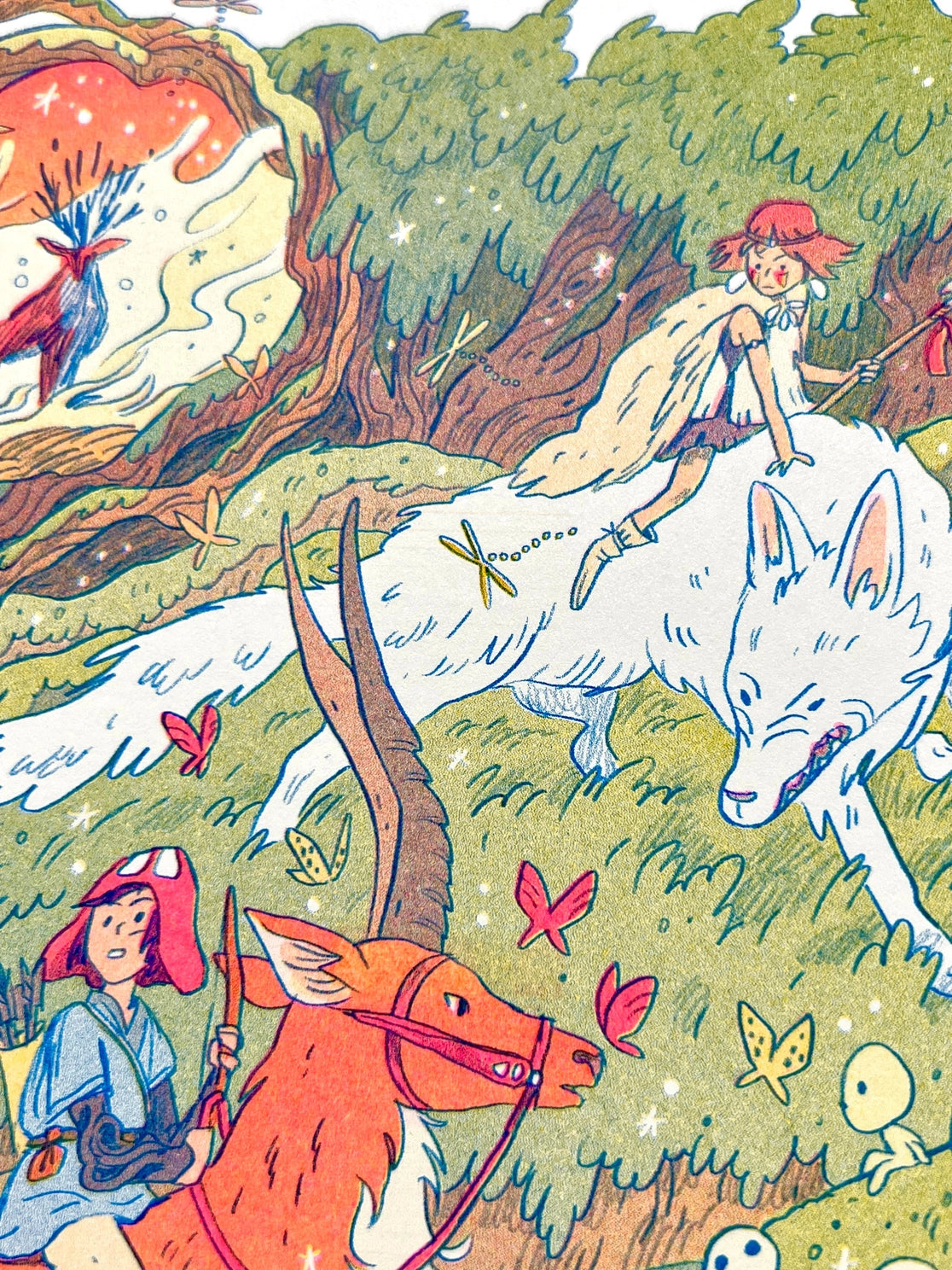 Princess Mononoke Riso Print - Natalie Andrewson