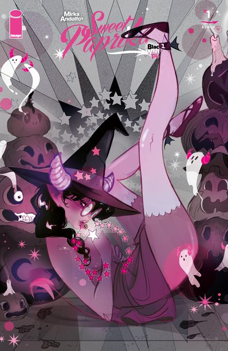 Mirka Andolfos Sweet Paprika Black White & Pink Halloween Special #1 (Of 2) 1:25 Cover D Nicoletta Baldari Variant (Mature)