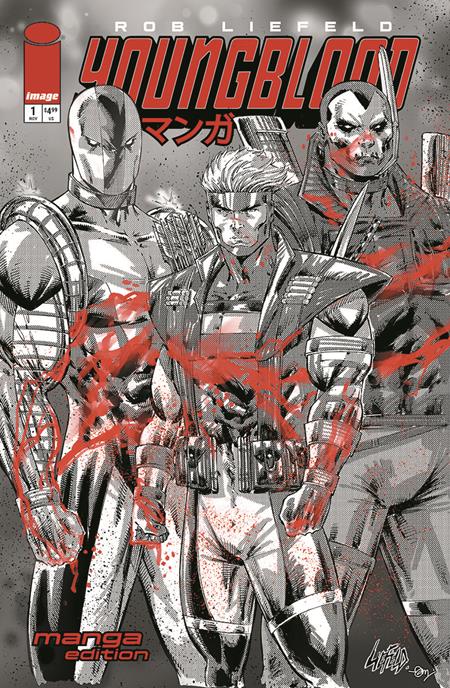 Youngblood #1 (2025) Cover M Rob Liefeld Manga Black & White Variant