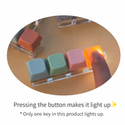 Pastel/Clear LED Tetris  Clicker Keyboard Keycap Keychain