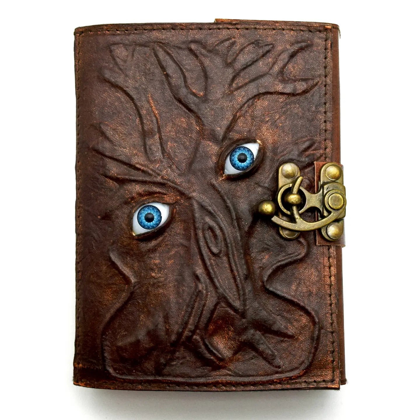 Two Eyes Looking at You Leather Embossed Journal  5 x 7