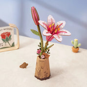 Rowood DIY Wooden Flower Kit - Pink Lily