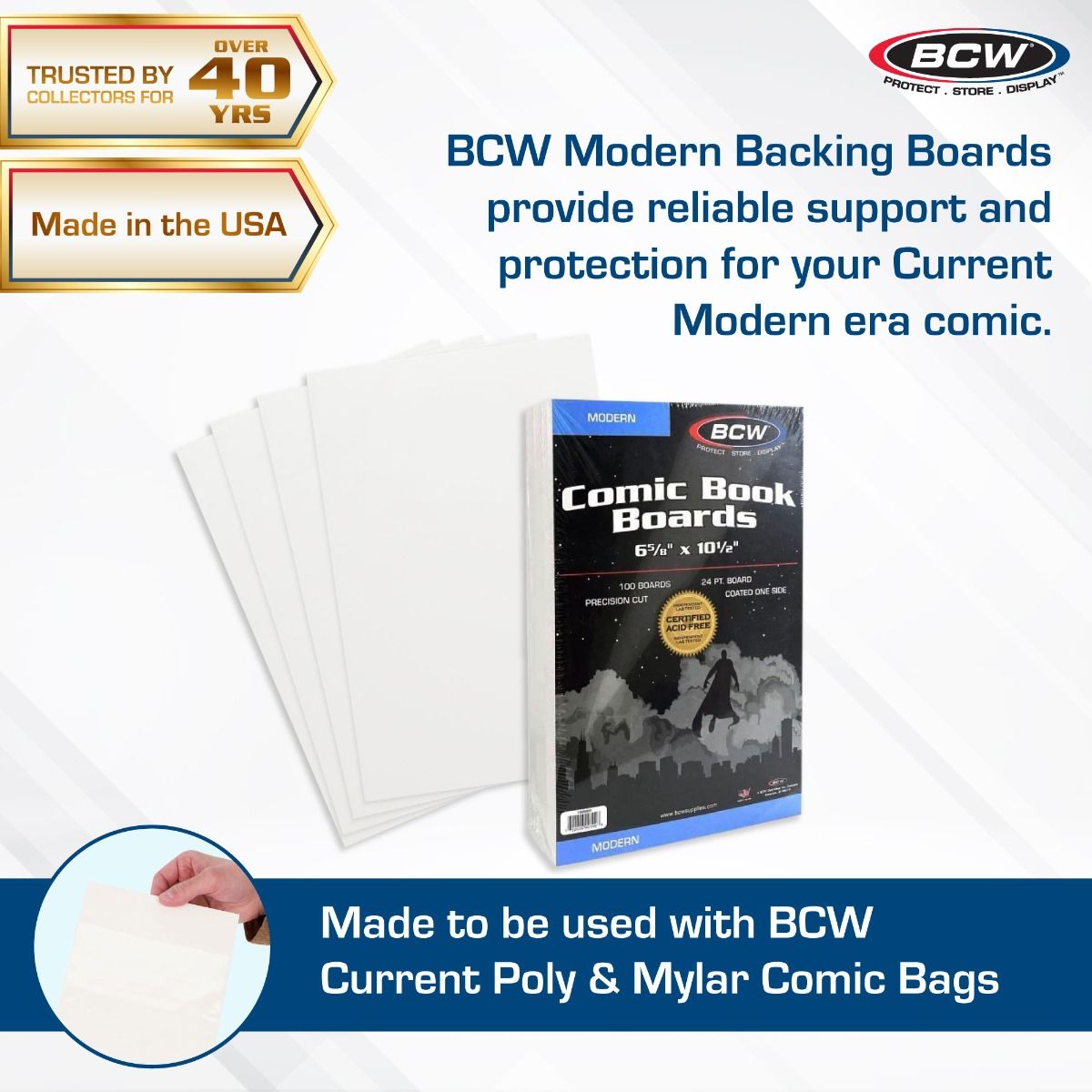 BCW Modern Comic Backing Boards