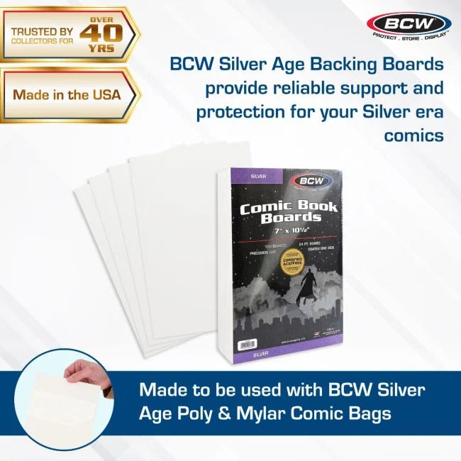 BCW Silver Comic Backing Boards