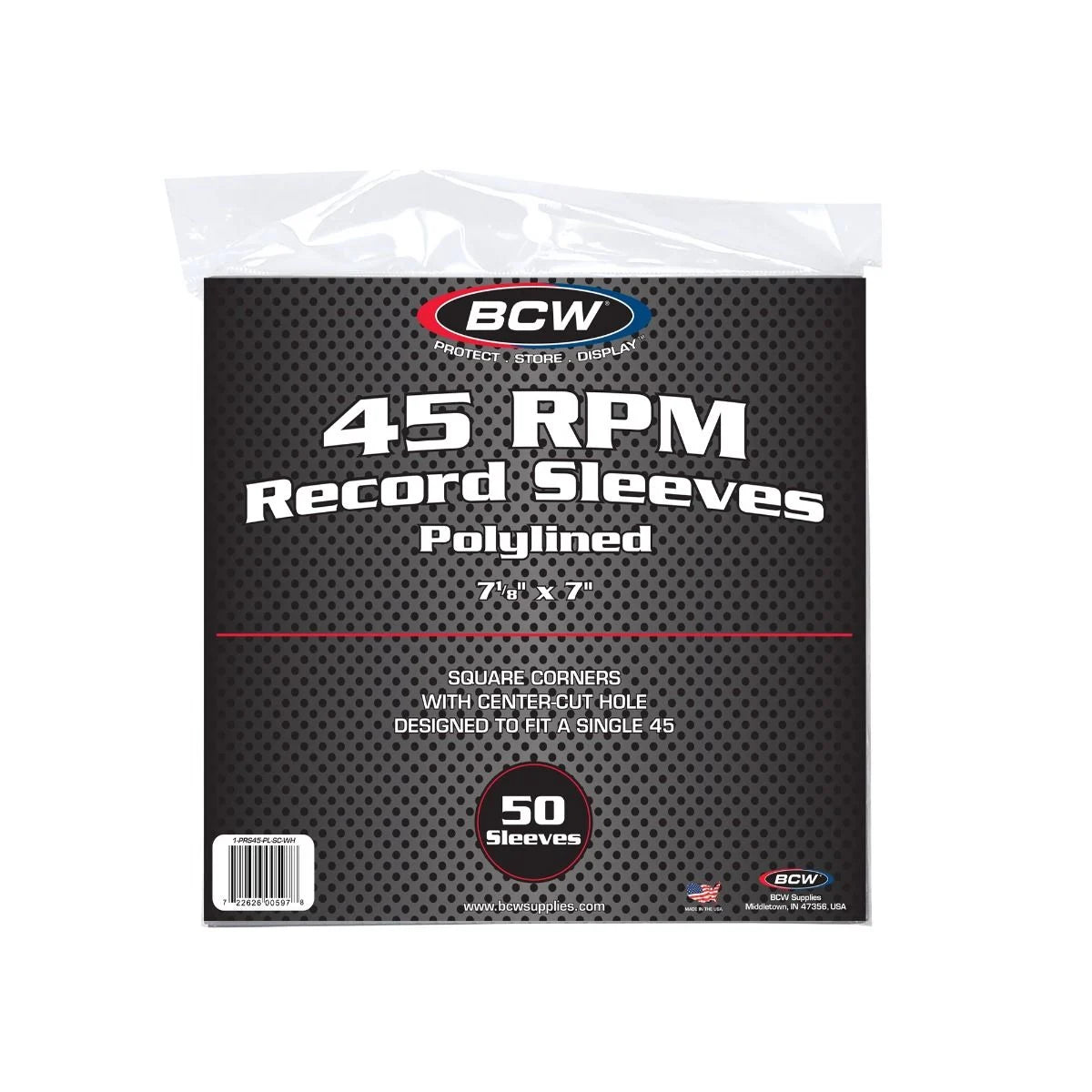 Paper Record Sleeves 45 RPM - Polylined - SQ Corners