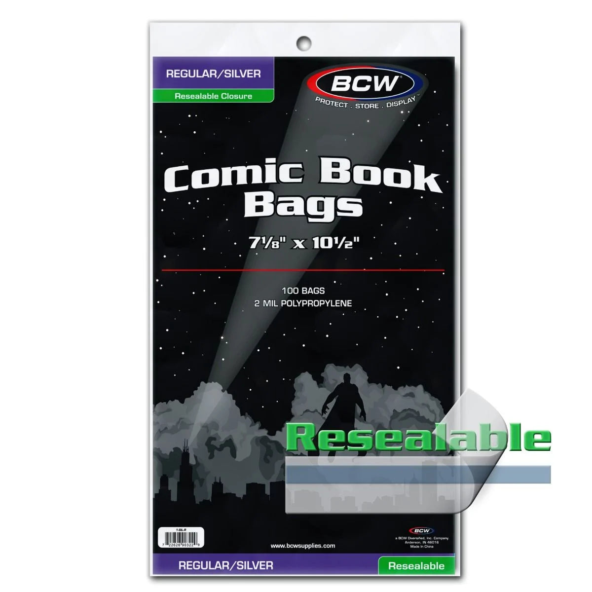 BCW Resealable Regular/Silver Comic Bags