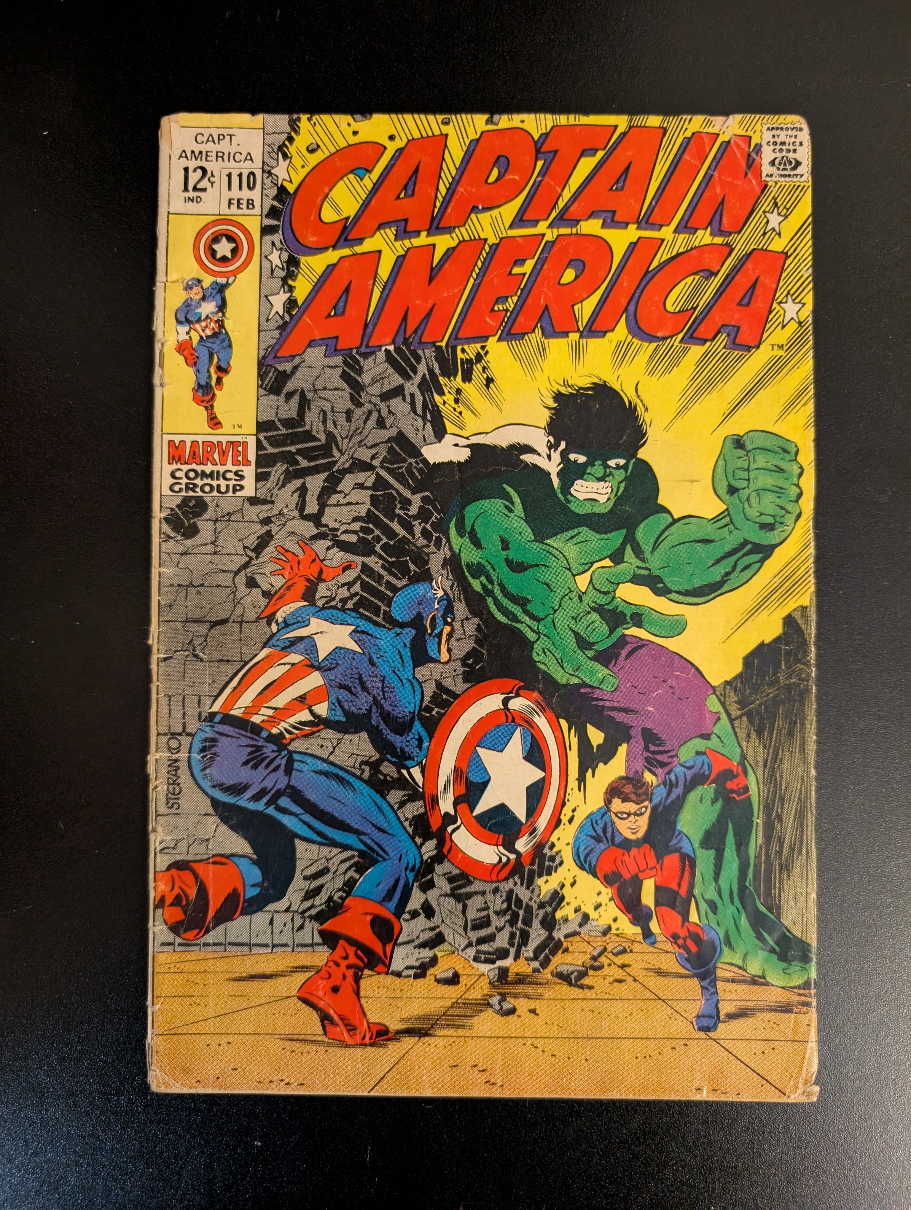 Captain America #110 (1969) - major tear on back cover