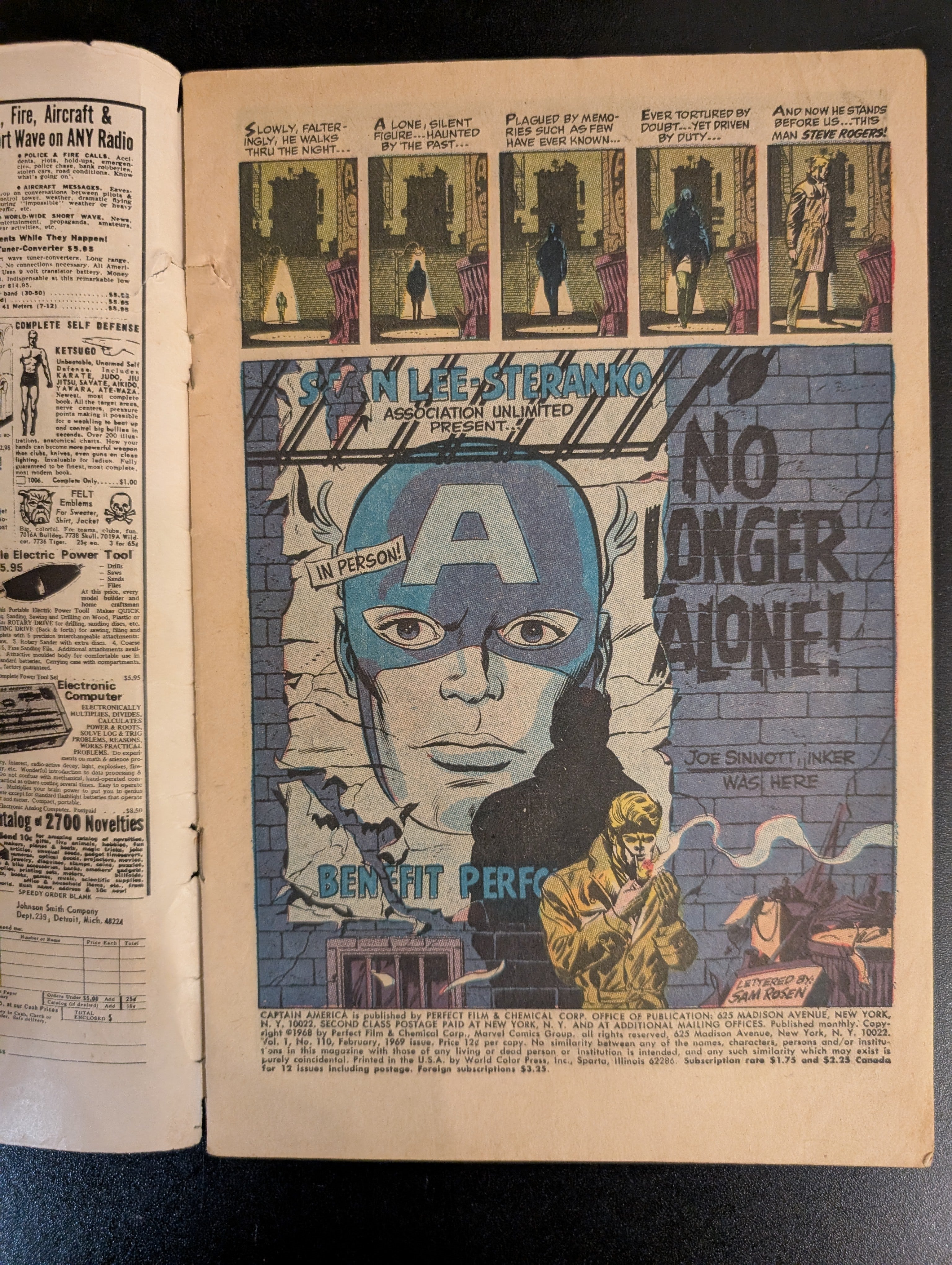 Captain America #110 (1969) - major tear on back cover