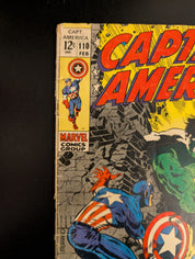 Captain America #110 (1969) - major tear on back cover