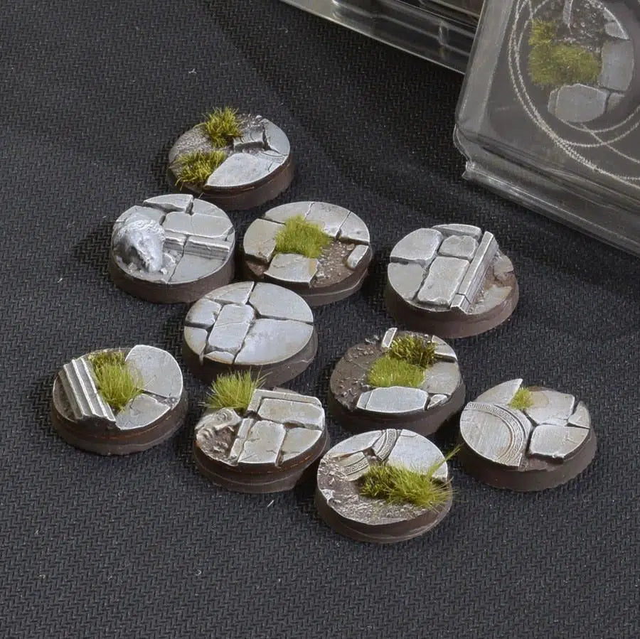 Gamers Grass: Battle Ready Bases - Temple Bases, Round 25mm (x10)