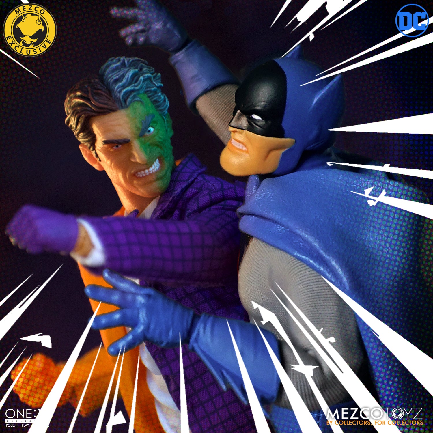 Mezco One: 12 Golden Age Batman vs Two-Face Battle