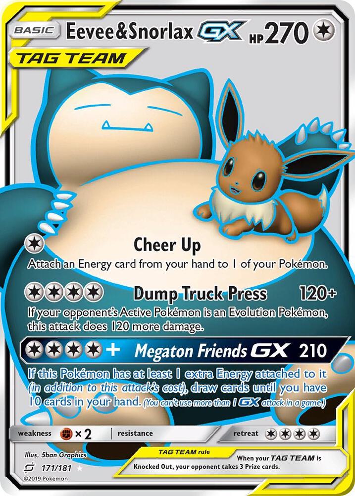 Eevee & Snorlax GX - Colorless - Tag Team