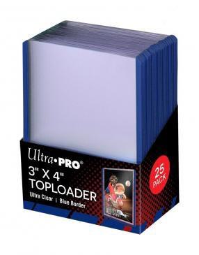 Ultra Pro 3" x 4" Blue Border Toploader (25-Count) - Ultra Pro Toploaders